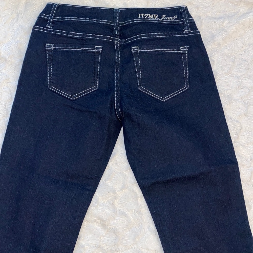 ITZ ME dark wash cropped jeans